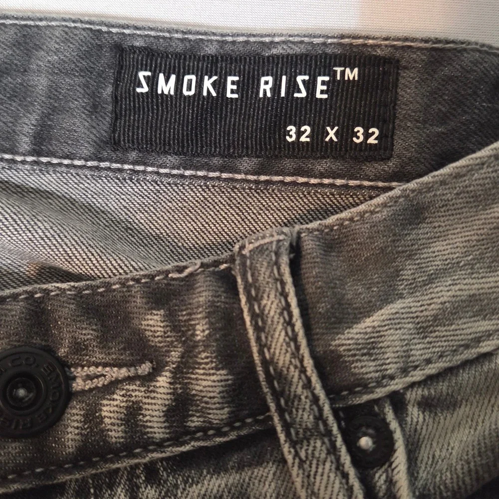 Smoke Rise Cargo Jeans Mens 32x32 Gray Moto Biker Slim Fit Denim Pants